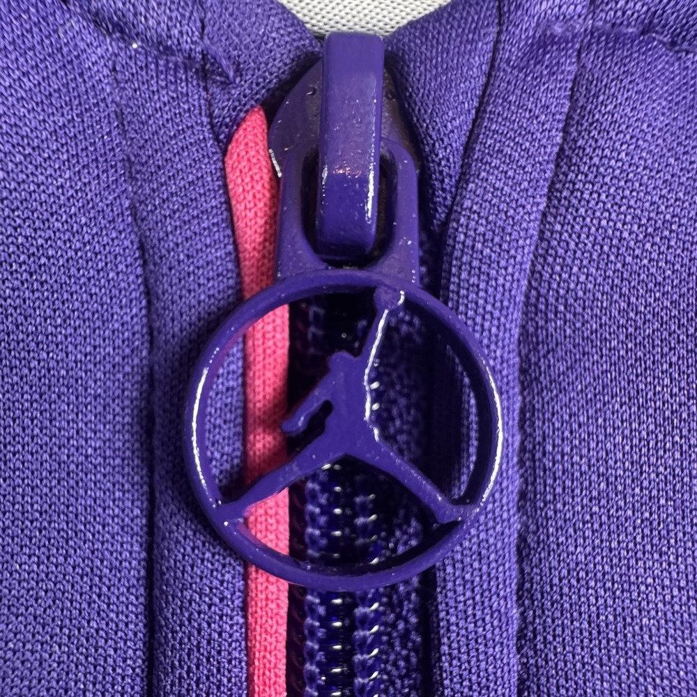 Jordan Hoodie Youth XL Purple Therma-Fit Full Zip Fleece Neon Cuffs Hem Athletic - Picture 4 of 12